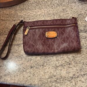 Michael Kors Signature Brown Wristlet